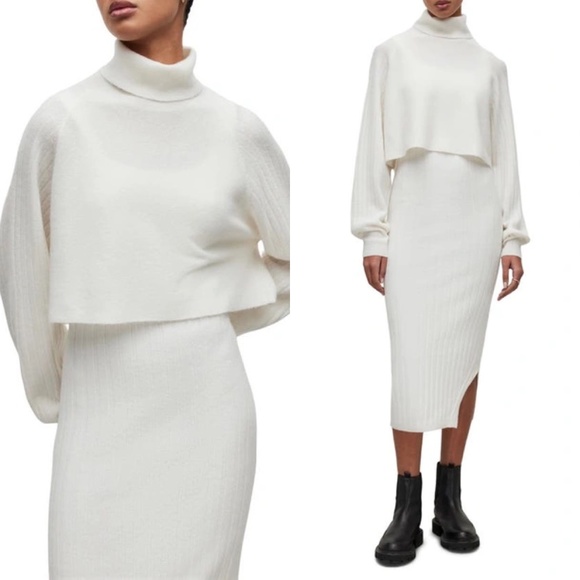 All saints Margot layered 2 piece wool and alpaca sweater dress MEDIUM - Picture 4 of 7